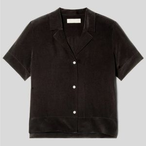 Everlane The Clean Silk Short-Sleeve Square Shirt size 2